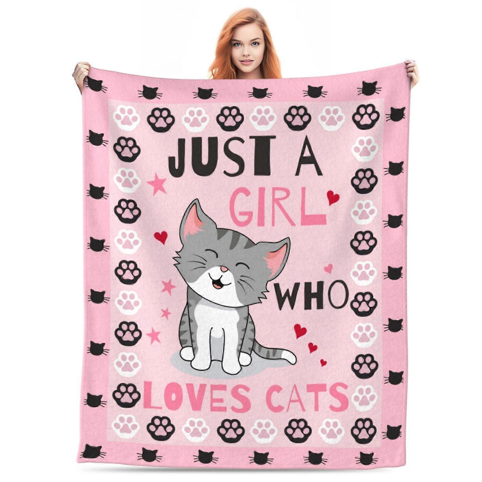 Cute Soft Warm Blanket 60"x50" for Sofa and Bedroom, Cozy Fleece Material in Stylish Design