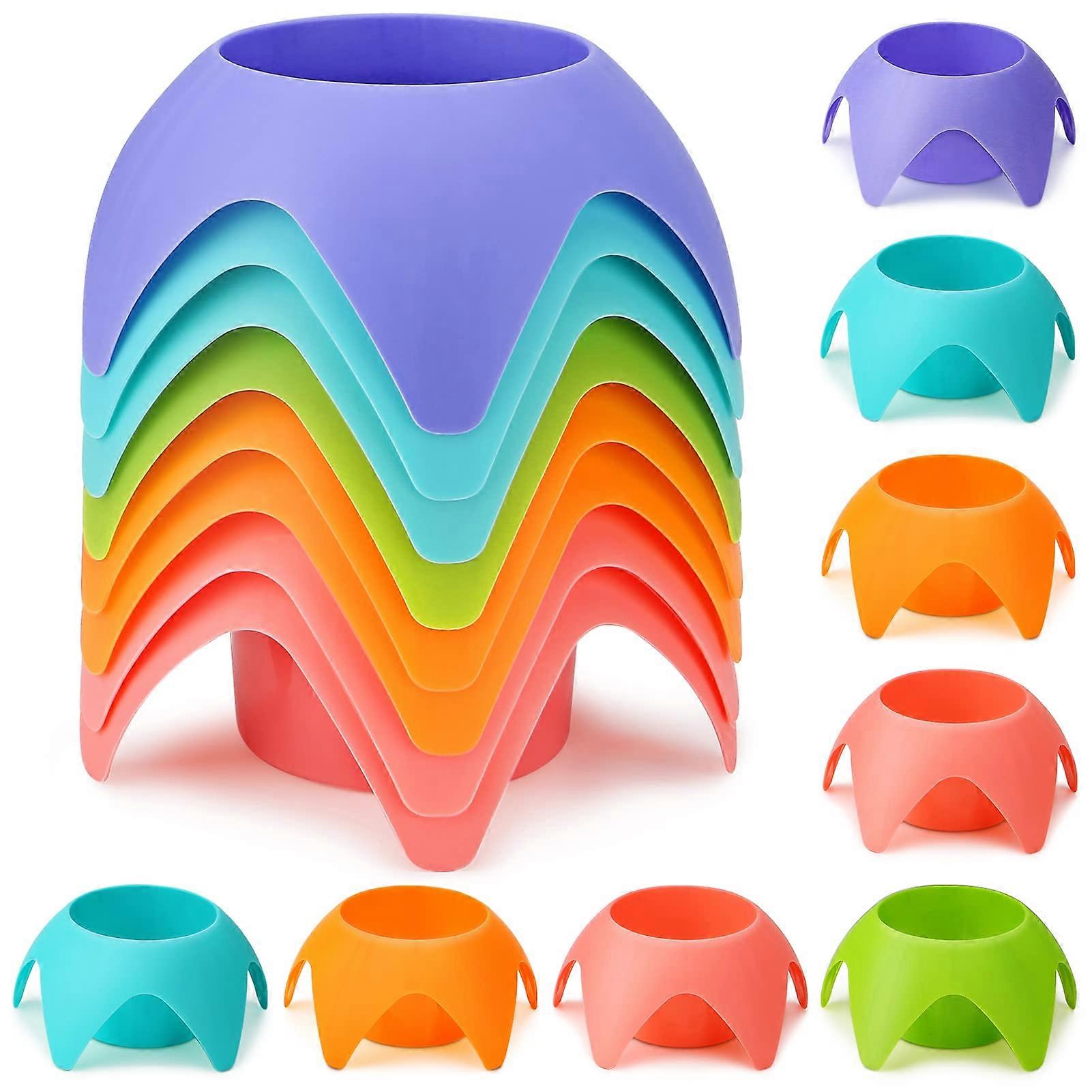 8 Packs of Beach Sand Cups Holders for Adults and Families - Multicolored, Durable, and Portable Cup Organizers