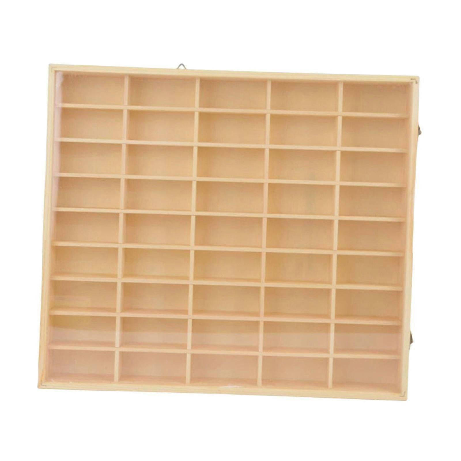 Action Figures Display Showcase Storage Wood for Diecast Toys 45 grids