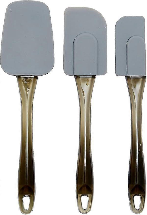 Rectangular Silicone Spatulas, Set of 3, Small, Medium, Large, Gray