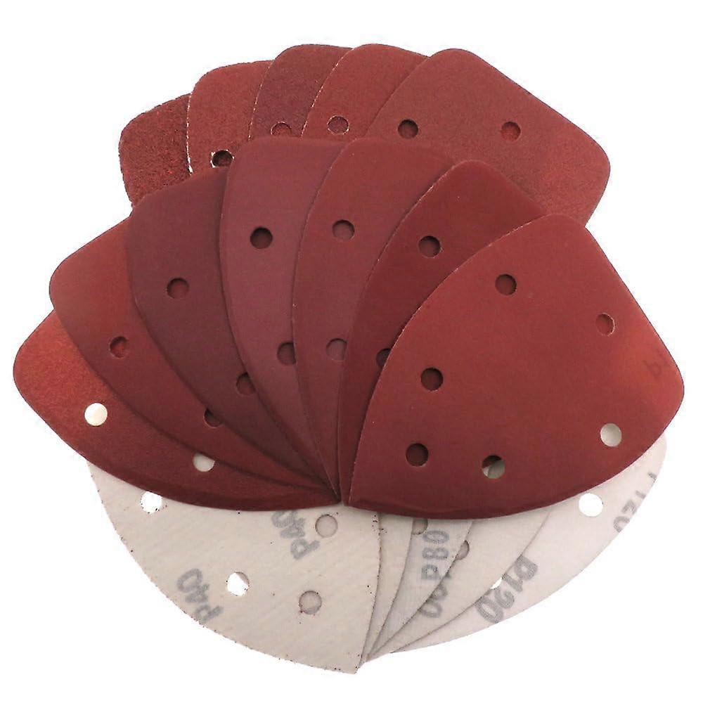 140x98MM Hook and Loop Sandpaper Discs 20 Pcs 6 Holes Triangle Grit 40-1000 for Car Polishing and Grinding