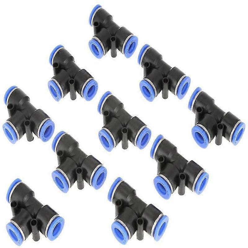 10pcs空気圧ホースプラスチックパイプ継手コネクタエアライン10mm