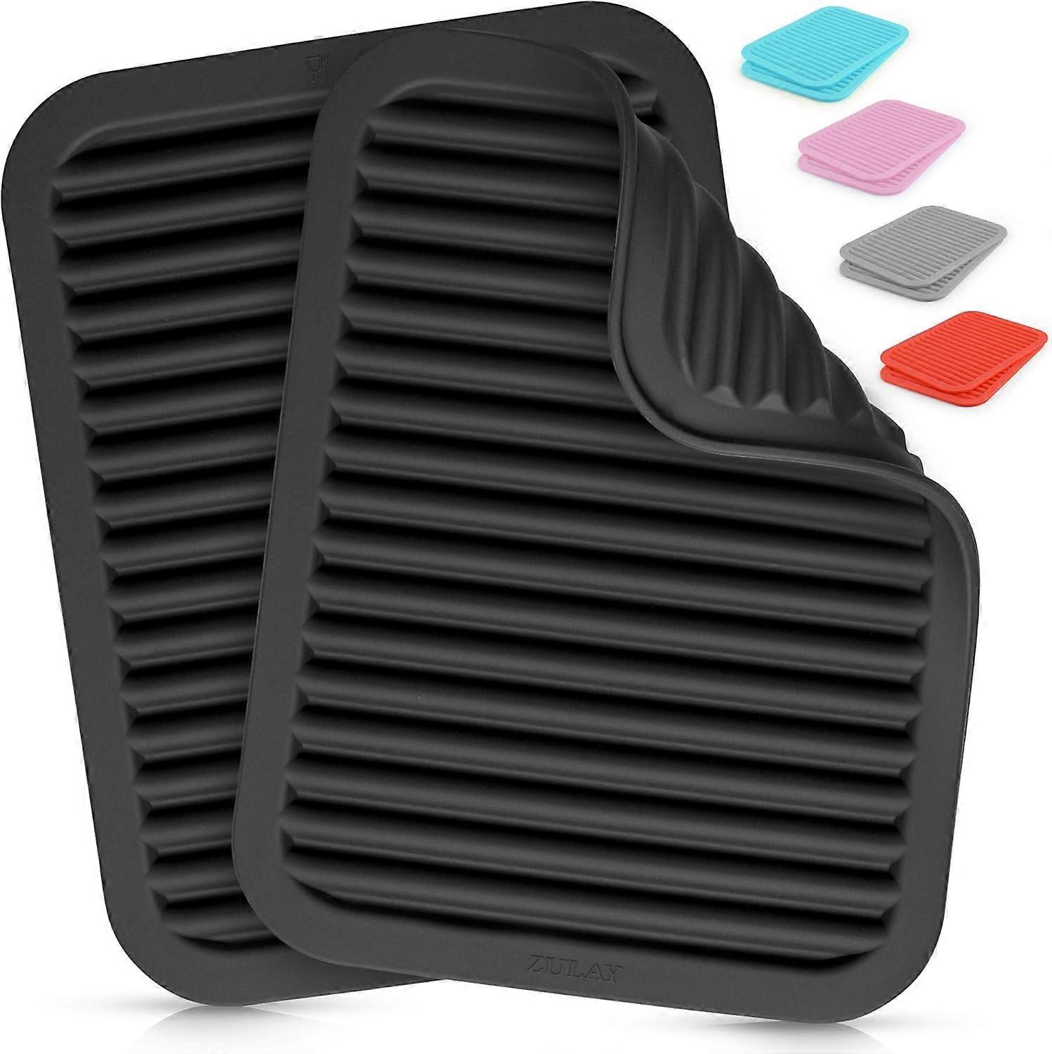 2 Pack (9"X12") Silicone Trivets For Hot Pots And Pans - Multi-Purpose & Versatile Trivet Mat