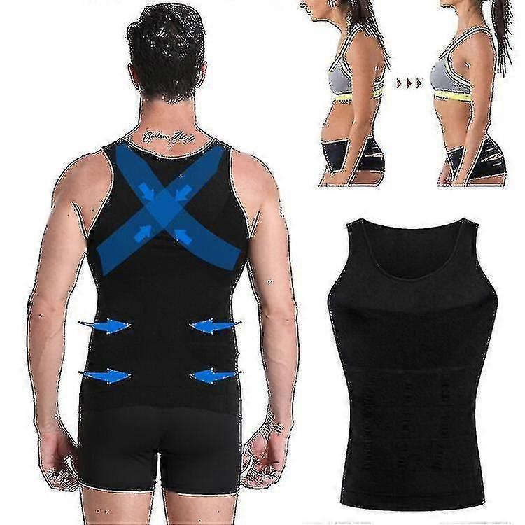 ​Men's Compression Slimming Vest - Breathable Body Shaper for Abdomen/Posture Correction_JC
