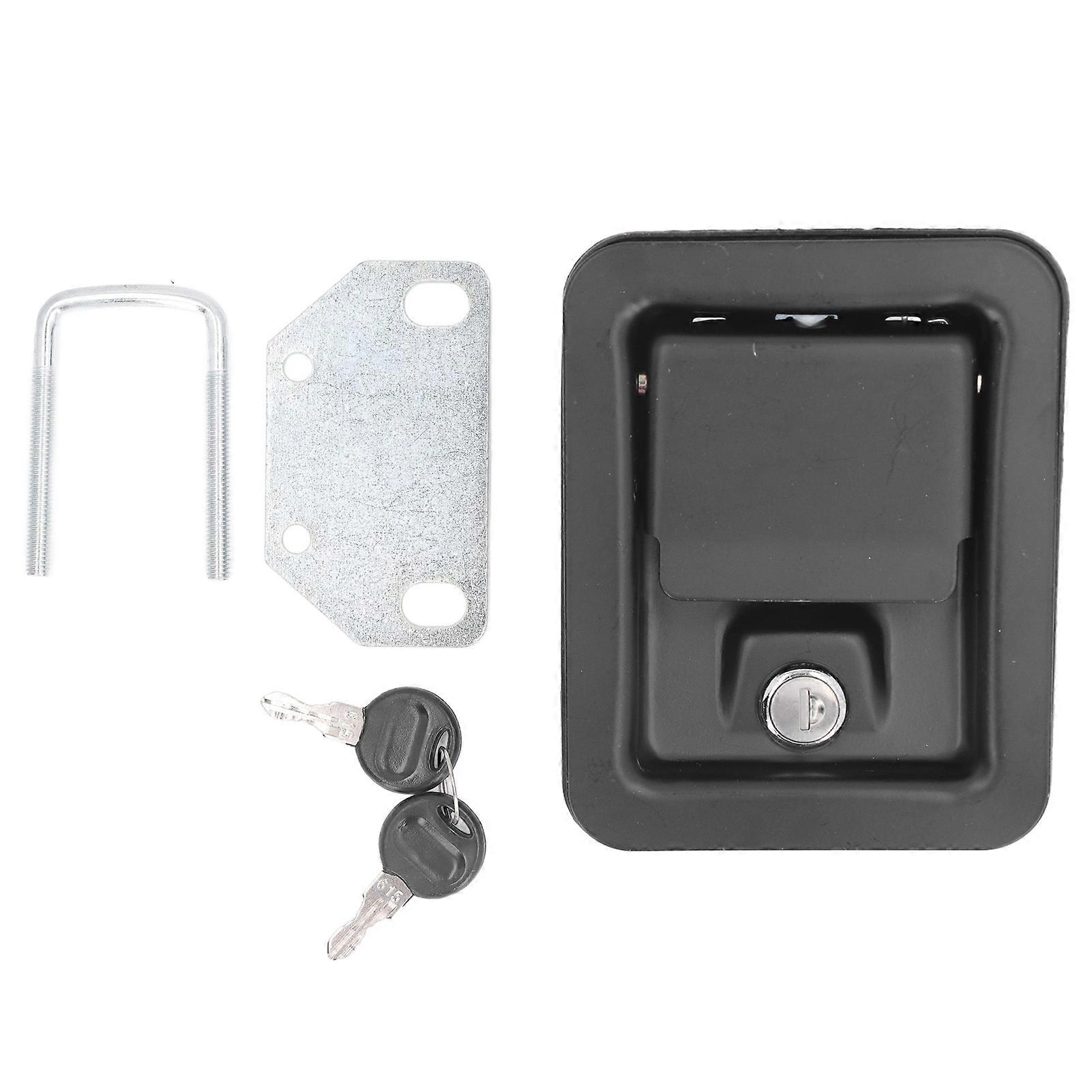 Truck Toolbox Lock Iron 140x108mm Tool Box Lock Trailer Paddle Door Key with 2 Keys