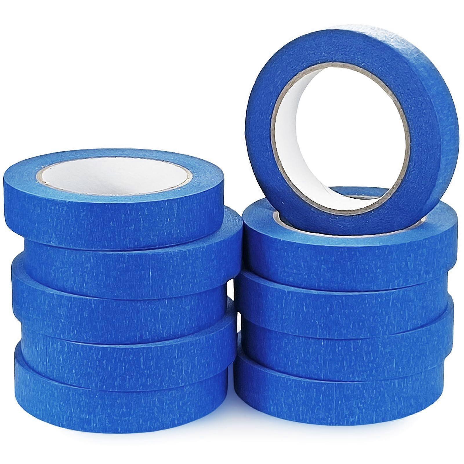 Blue Painters Tape 1 Inch Wide 10 Rolls 50 Yards Multi-Surface Masking Tape for Home and Professional Use