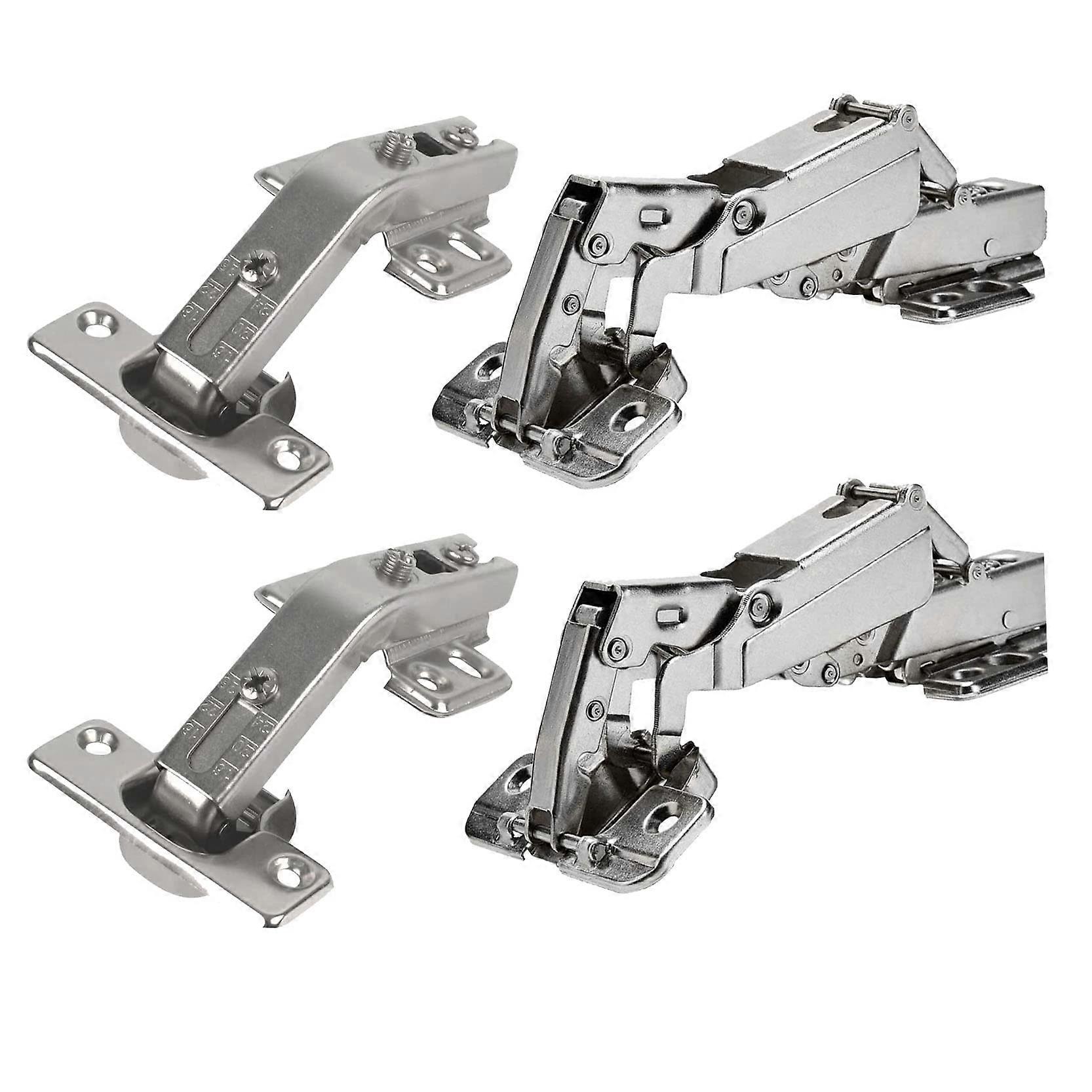 135 175 Concealed Hydraulic Hinges for Frameless Cabinet Doors, Adjustable Mounting, Durable Design