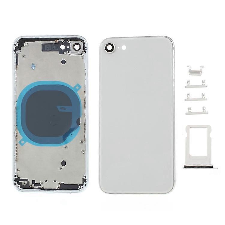 Back Housing Door Cover + Middle Plate Frame + Side Buttons Part Compatible For iPhone 8 4.7 inch