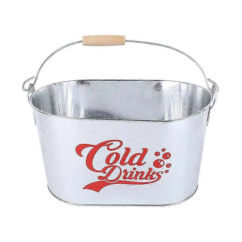 Beer Bucket with Side Handle Stylish Rust Prevention Oval Large Capacity Champagne Ice Bucket for Bar Barbecues Cold Type--