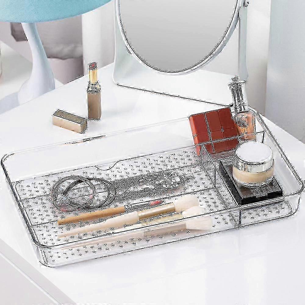 Desktop Clear Plastic Cosmetic Box Makeup Organiser Cosmetic Container With 4 Compartments For Make