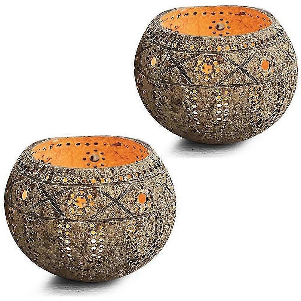 Candle Coconut Shell Bowl,Candle Holders,Handmade Coconut Shell Candle Holder for Tealight Small Pi