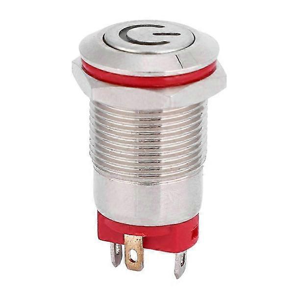 4 100 ~ 240 فولت) دبوس مقاوم للماء 12 مم زر معدني مفتاح كهربائي LED على شكل مفتاح قفل ذاتي (أزرق