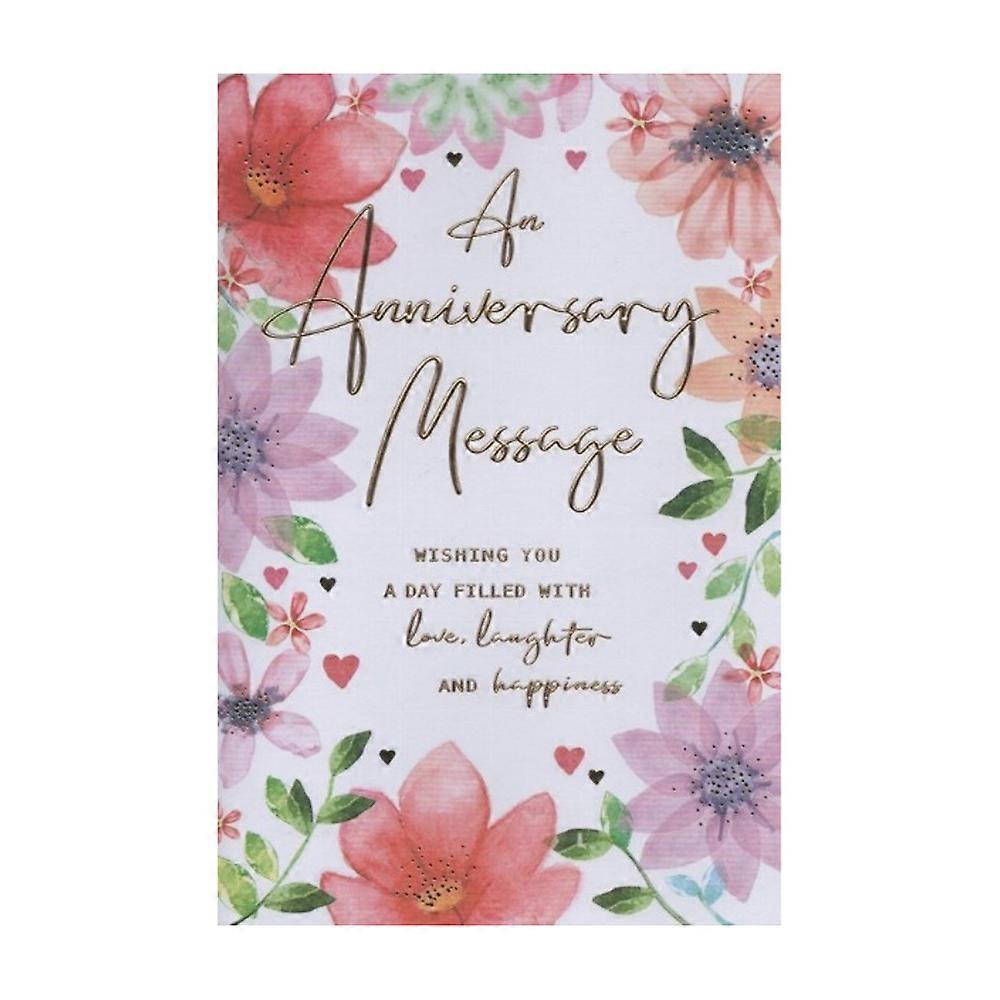 Simon Elvin An Anniversary Message Greetings Card (Pack of 6)
