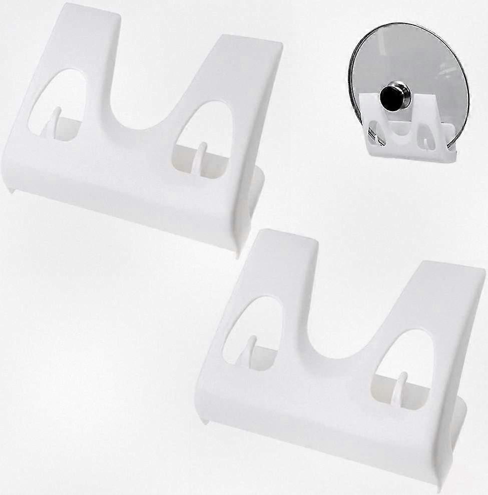2 white pot lid wall holders, kitchen storage rack for pot lids, space-saving bracket