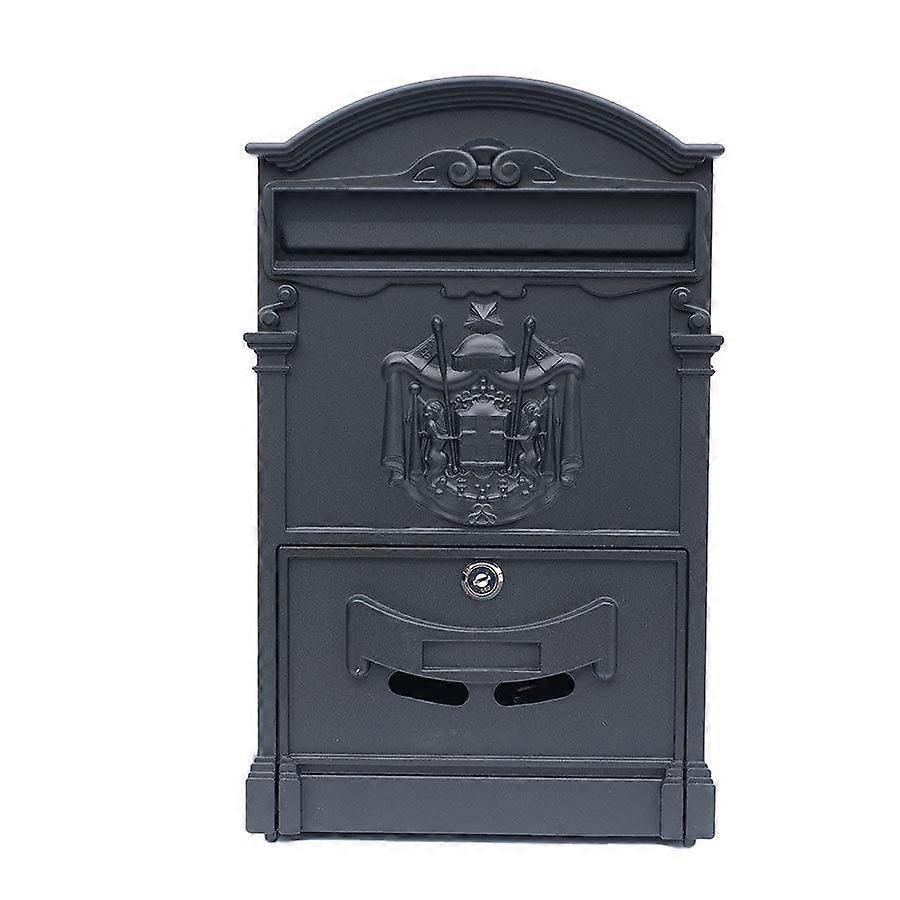 Antique Style Lockable Aluminum Letter Box,Mailbox Wall Mount, Large Capacity Lockable Mailbox, Vintage Metal Mailbox for Home Decorative