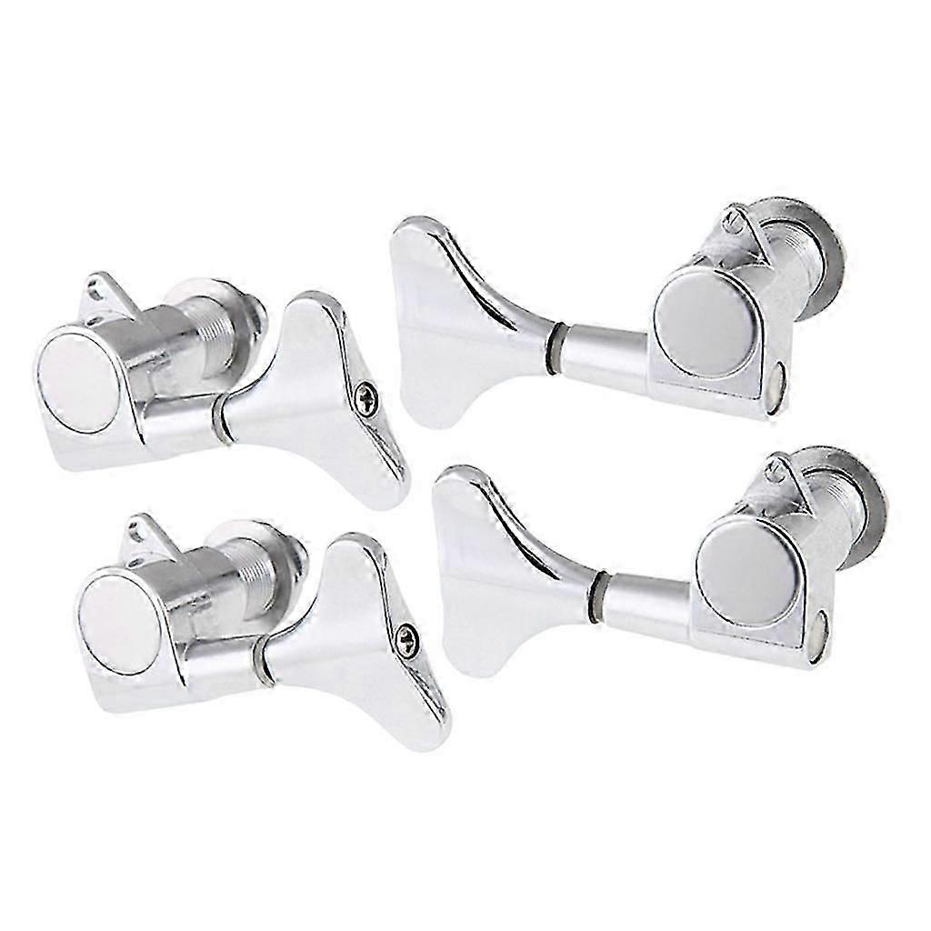String Tuning Pegs Machine Heads Tuners Silver Keys for Electric Bass 2L2R