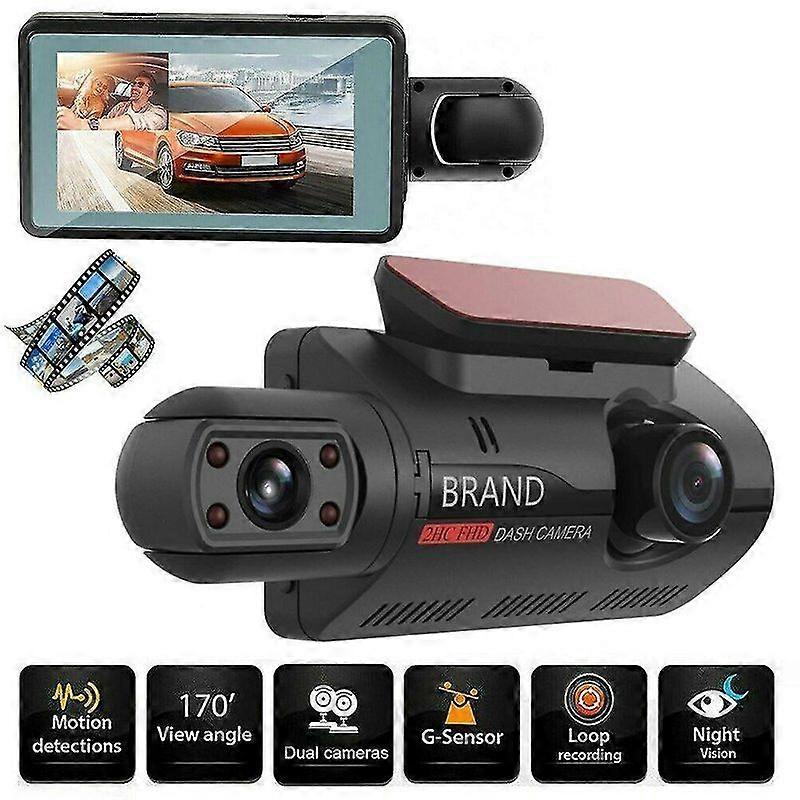 Lebanghui Dual Lens Car Dvr Dash Cam Video Recorder Hidden Driving Recorder Front And Inside Camera
