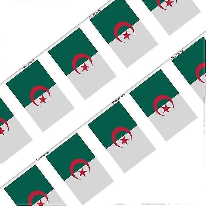 Garland – Flag of Algeria – 14 x 21 cm – Polyester – Hangable – 20 pieces