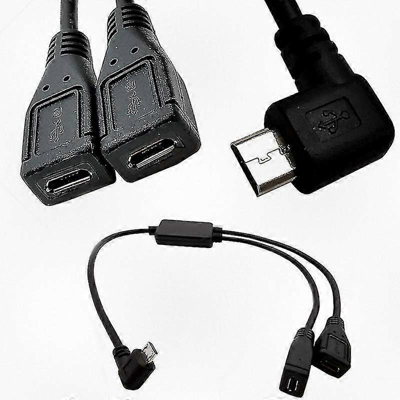 USB Y rozdeľovací kábel 5-kolíkový nabíjací adaptér samec na dve samice pre mikrozariadenia