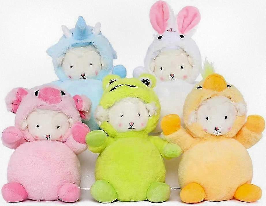 5 πακέτα αξιολάτρευτα λούτρινα πρόβατα ζώων με πολύχρωμη στολή μαλακό βελούδινο παιχνίδι αρνιού ιδανικό για παιδιά, τέλειο ως δώρο για γενέθλια, Χριστούγεννα