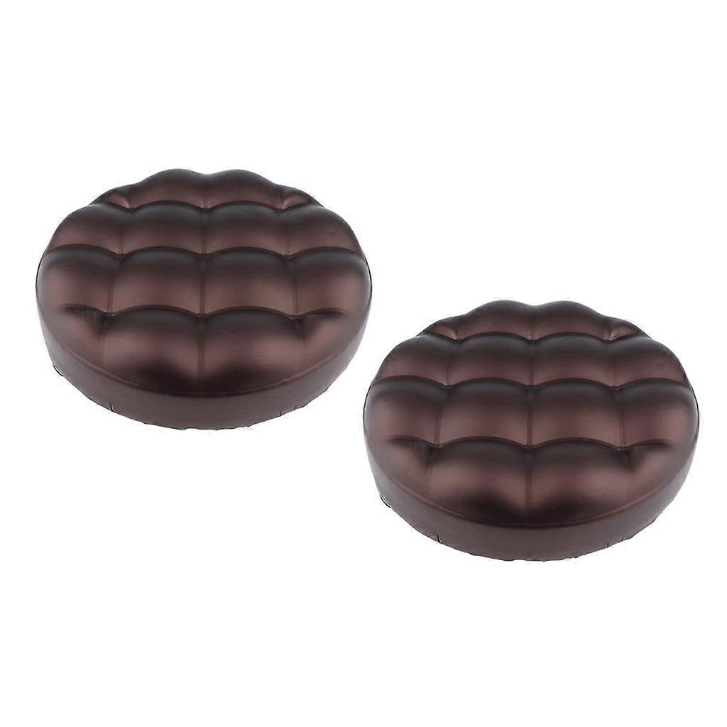 2 Pack Barstool Replacement Seat Brown Cushion - Heavy Duty, Soft Leather Sponge