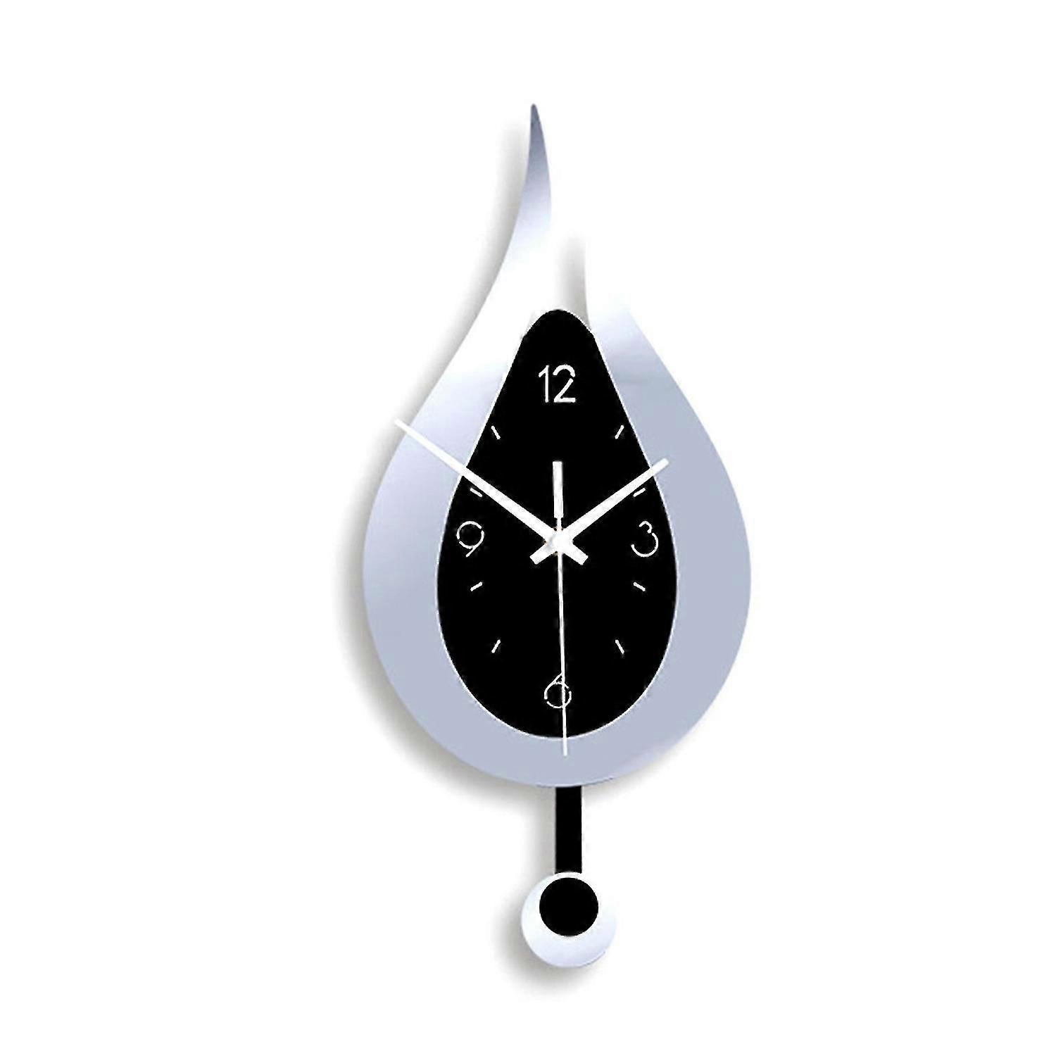 Modern Water Dropping Design Wall Clock Creative Acyrlic Pendulum Clock(Silver)