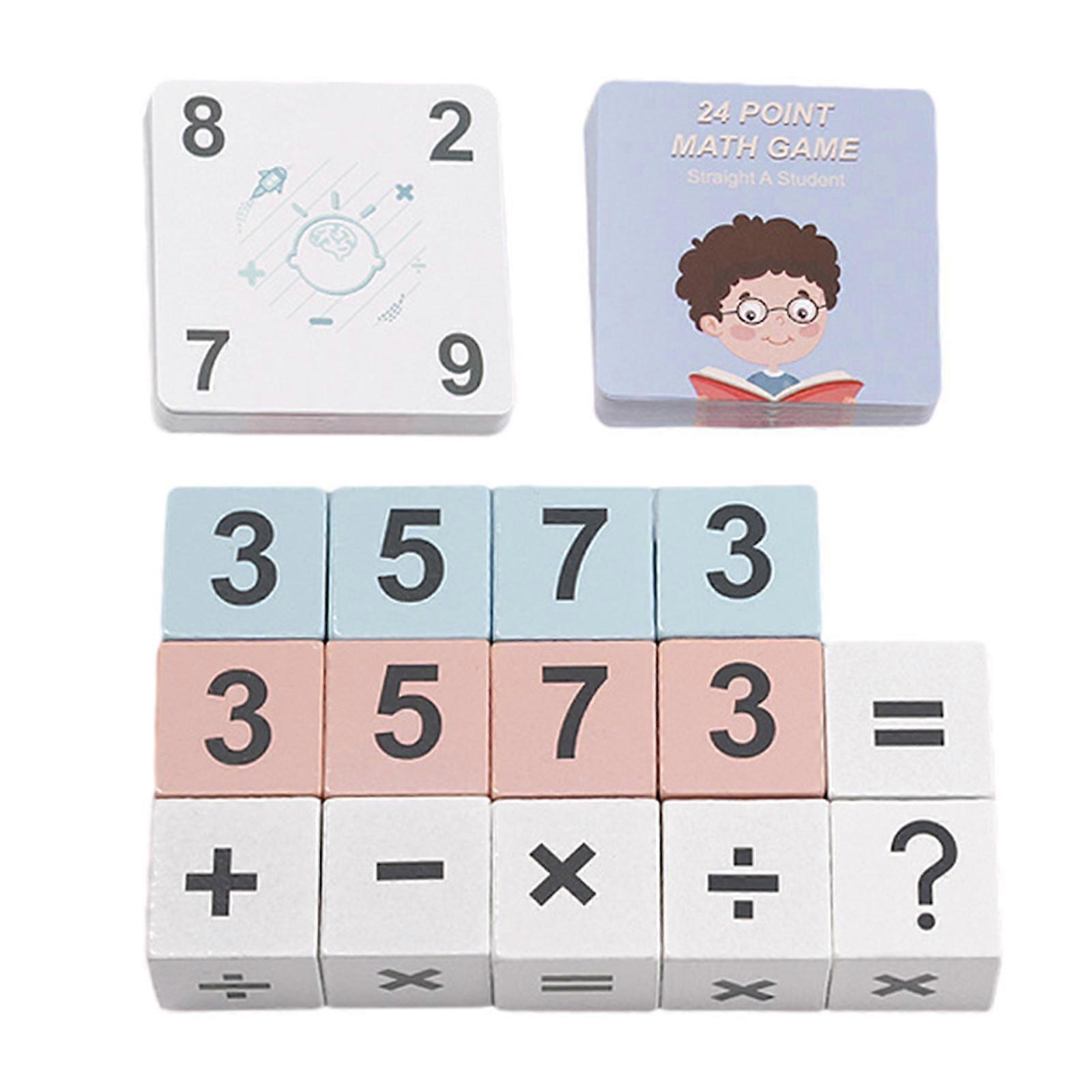 Wooden Arithmetic Cube Number Toy Practical Table Game Arithmetic Learning for