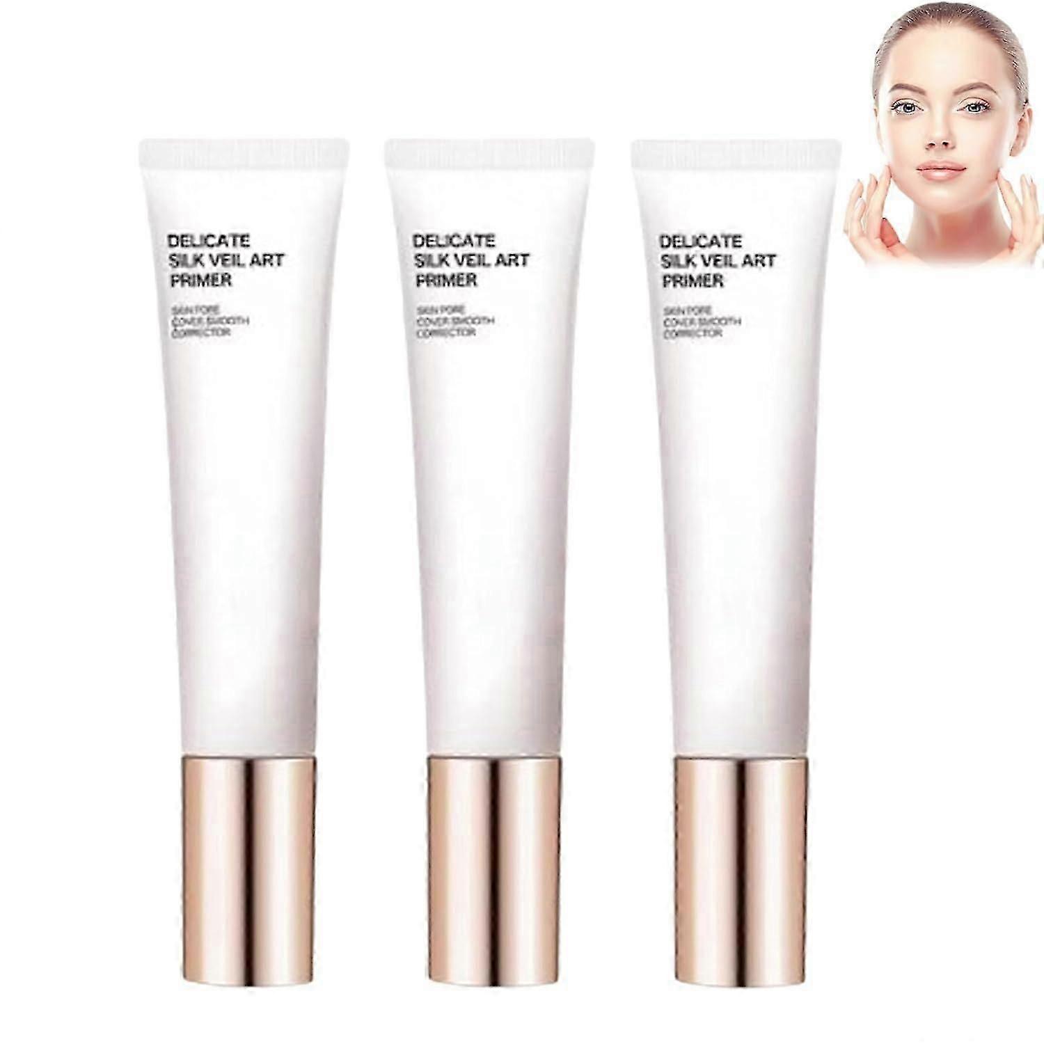 Delicate Silk Veil Art Primer, Skin Pore Cover Smooth Corrector, Oil Control Invisible Pore Primer Concealer, Pore Makeup Primer