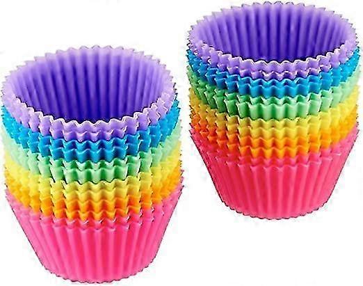 Dww-Set de 24 botes rutilisables de 7 gteaux en silicone pour une utilisation au four  240C