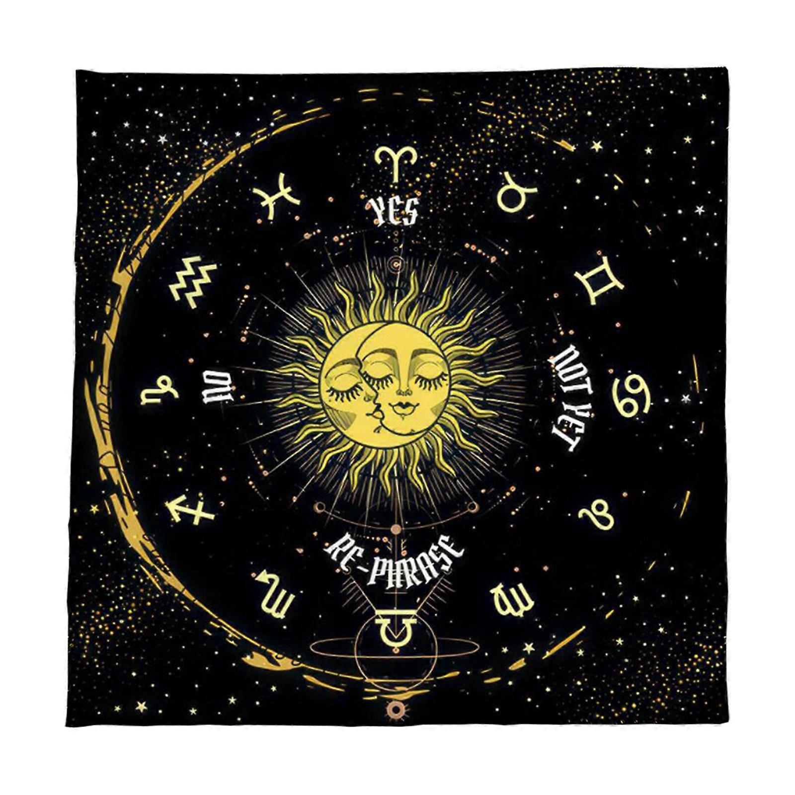 12 Constellations Tarot Cards Tablecloth Altars Cloth Divinations Tablecloth Oracles Divinations Board Game Accessories  D 75x75cm