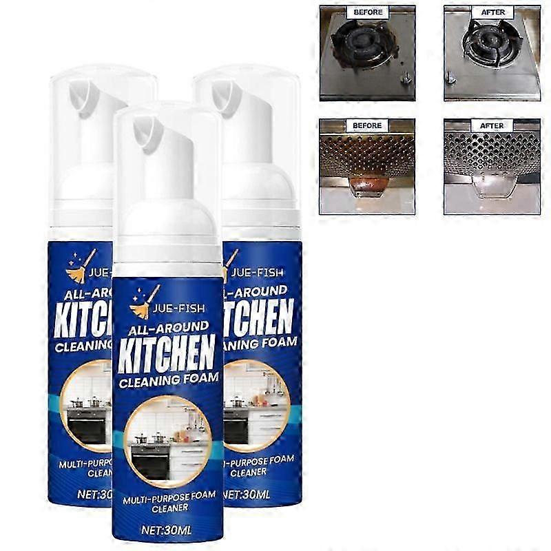 3Pcs Multi-Purpose Cleaning Bubble Cleaner Spray Foam Kitchen Grease Dirt Removal