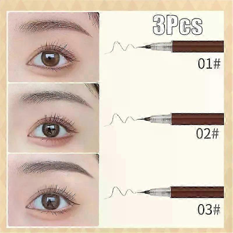 قلم الحواجب السائل Gaibosi Biya Altra Thin 0.01mm قلم الحواجب المقاوم للماء مقاوم للعرق و Colorfast سهل الرسم بني الحاجب الرمادي