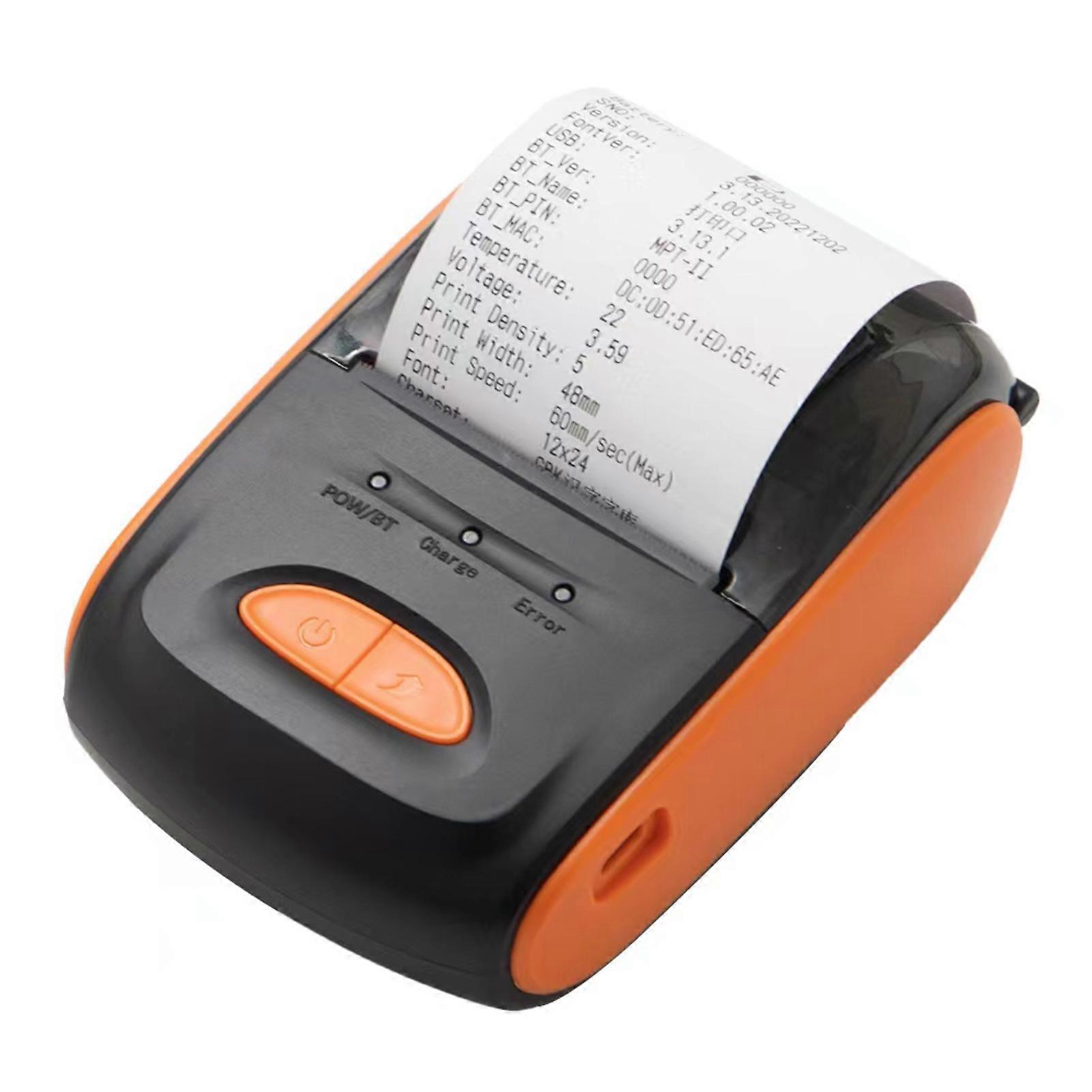 Receipt Printer Portable 58mm Mobile Thermal Printer Wireless BT Mini Bill Ticket Printing Compatible with for Android for IOS for Win with 1pcs Ther