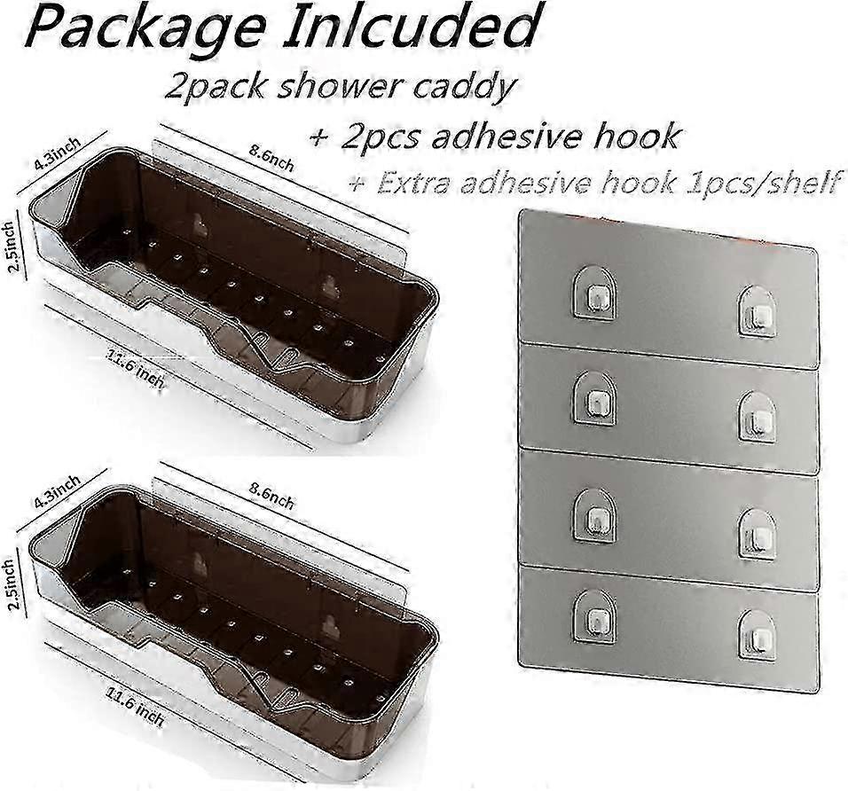 バスルーム用2パックシャワーキャディオーガナイザー