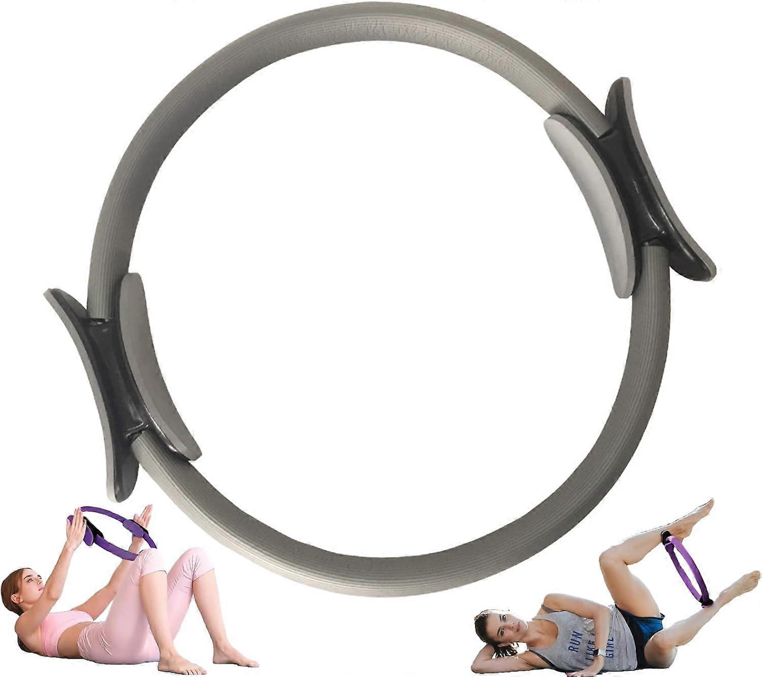 Pilates Ring 14.96-Inch Magic Circle Reformer Ring For Training Arms And Thighs Grey