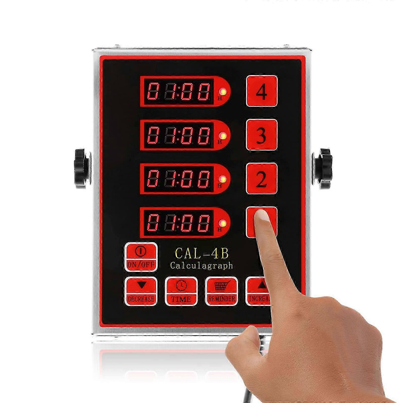 4 Channel Digital Loud Stainless Steel Electronic Kitchen Timer for Cooking