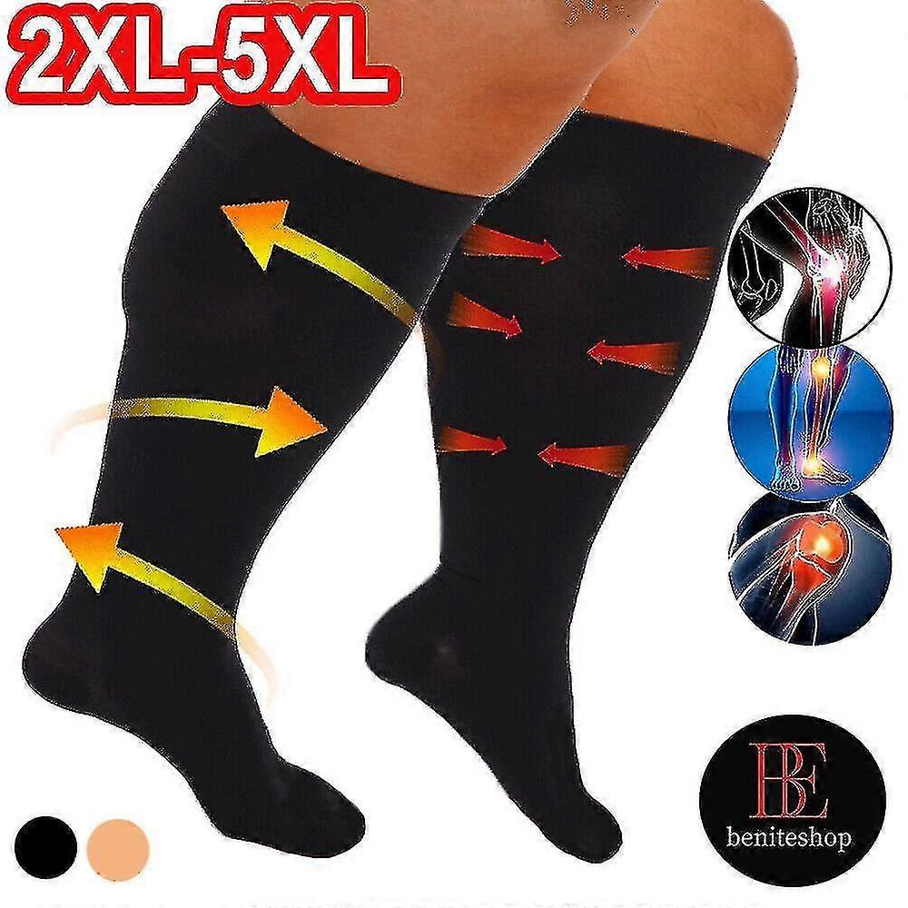 Compression Socks for Travel and Thrombosis Support - XXL to 5XL Sizes