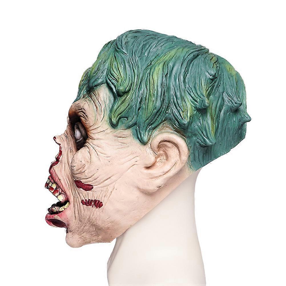Creepy Halloween Mask Performance Costume Props Emulsion Zombie Face Design for Masquerade Party 1Set