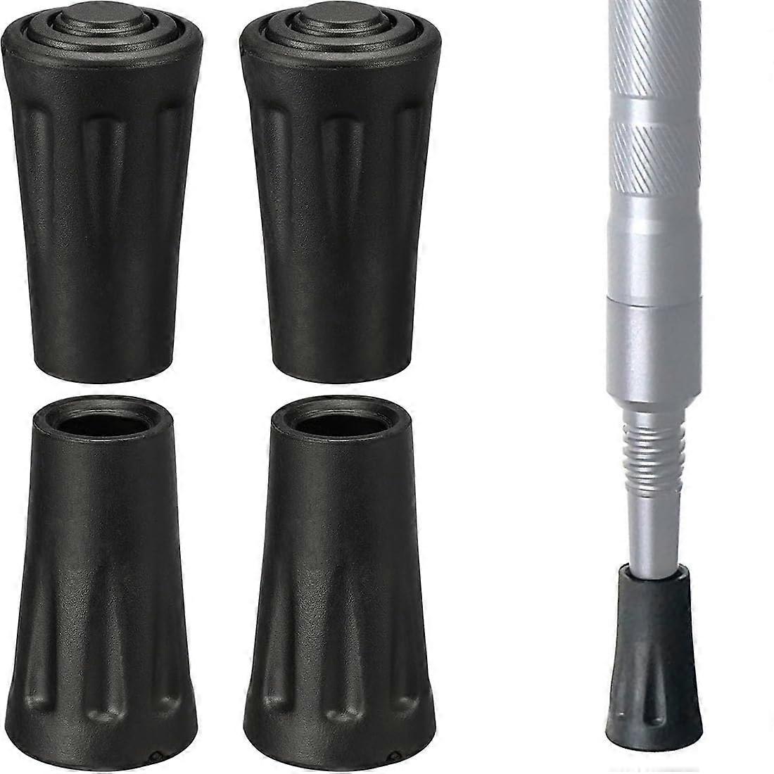 Rubber Buffer for Hiking Poles - Pack of 4 Replacement Tips for Nordic Walking Sticks, Compatible with Most Models