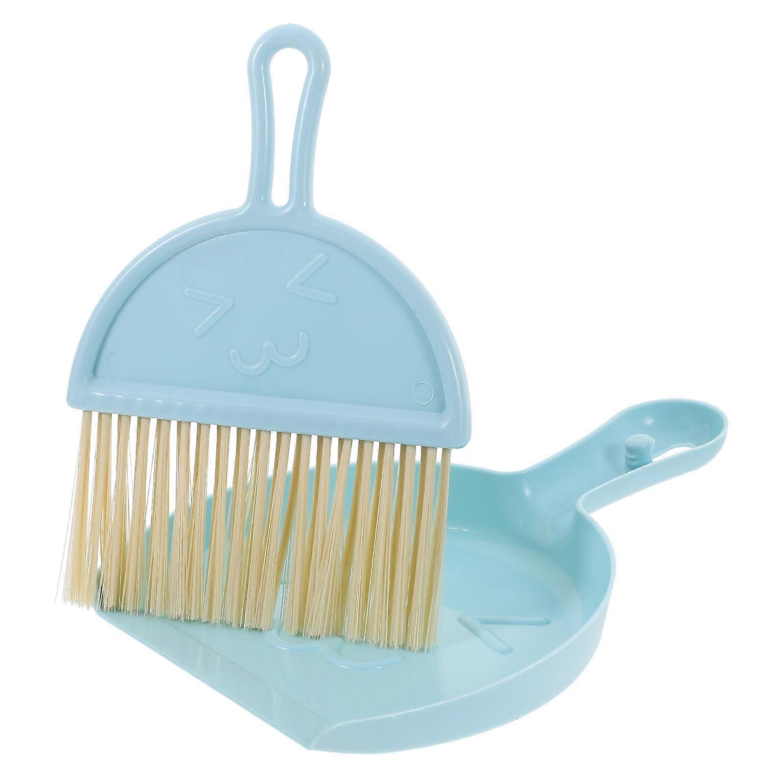 Cleaning Small Dustpan Set Blue For Desktop Mini Broom 1Set