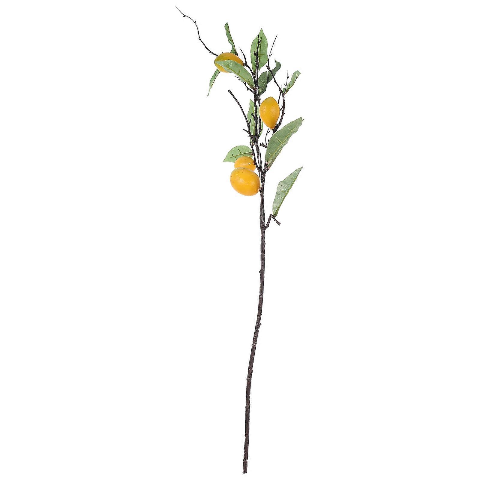 Artificial Lemon Branch Home Decoration Vase Filling Ornament Living Room 1Set
