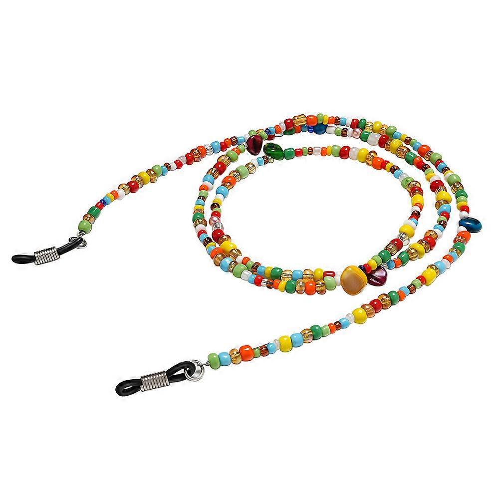 Colorful Beaded Eyeglass Holder Chain Slip Sunglasses Neck Strap Cord for Stylish Eyewear Retainer – 2pcs Set for Everyday Use and Decoration
