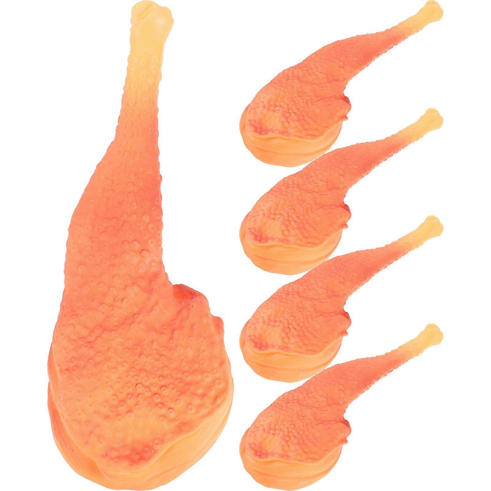 きしむ鶏の脚を備えた5個の犬の噛むおもちゃ歯のクリーニング、退屈の軽減、行動の改善のための耐久性のあるペットのおもちゃ