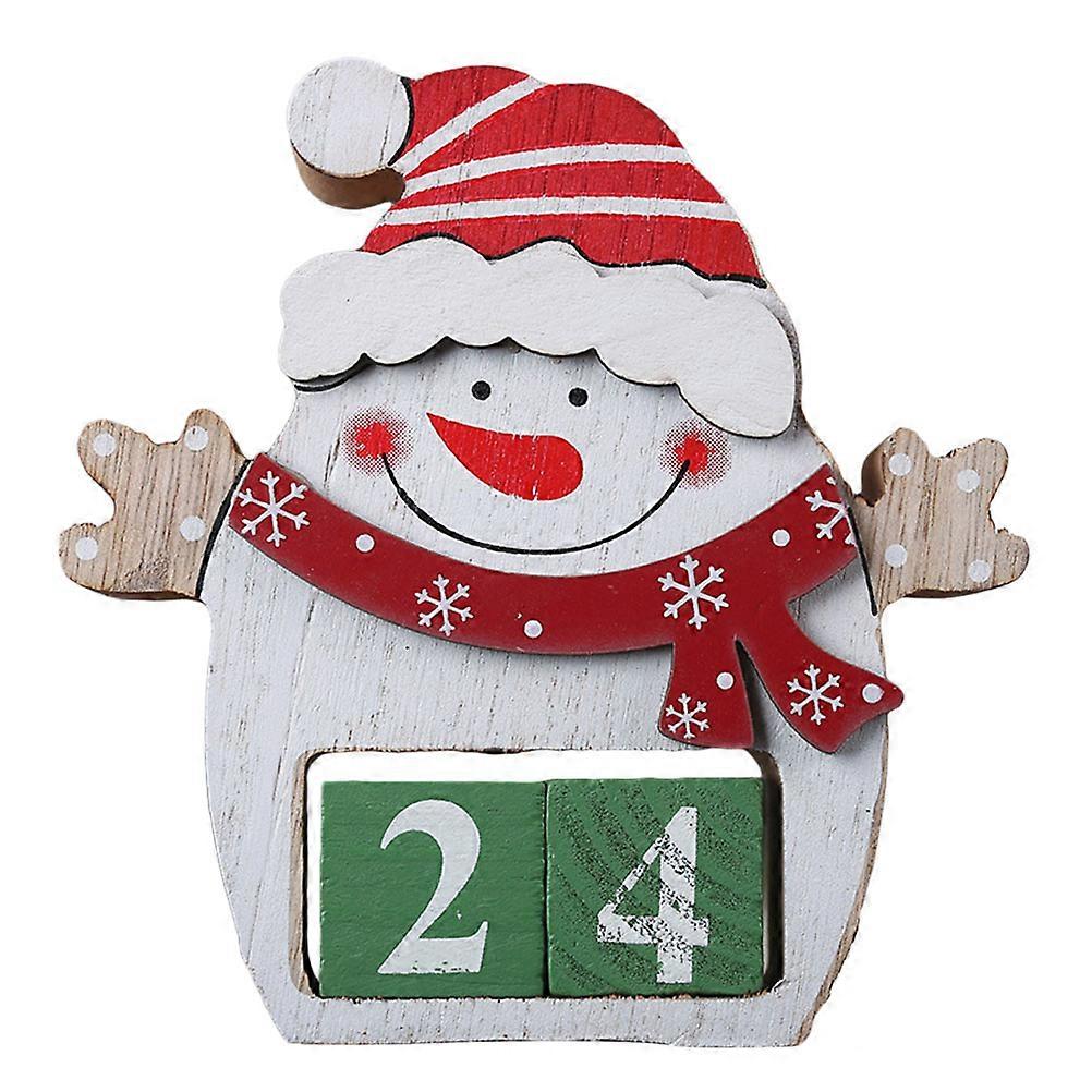 Wood Ornaments For Crafts Creative Wood Christmas Advent Calendars Snowman Shaped Decorations Home Xmas Ornament 1Pcs