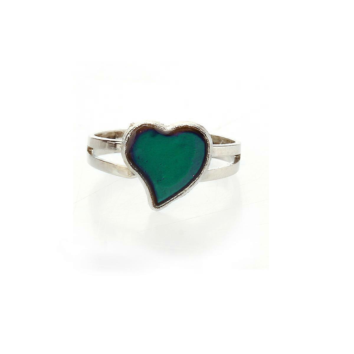 Ladies Expanding Rings Temperature Sensing Heart Shaped Finger Ring Durable Hard Alloy 1Set