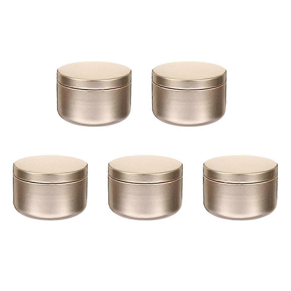 Here's a refined and professional product description based on your input:
**5 Pack Aluminum Jars with Spiral Caps – Round Matte Gold Balm