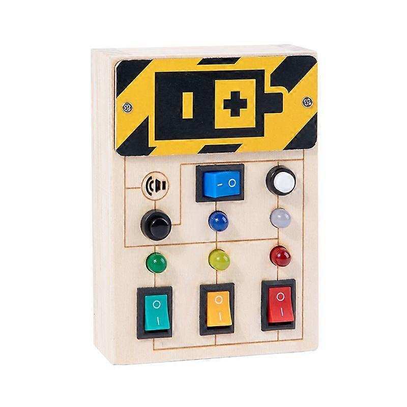 New Children's Educational Early Education Toy Wooden Switch Power LED Light Busy Board Hands-on Wooden Intelligence Development, Fun Desktop Game