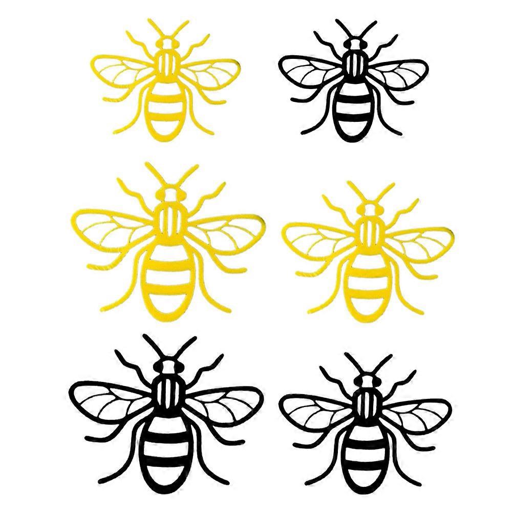 Bee Shape Acrylic Wall Stickers – 6pcs Self Adhesive Mirror Decals for Living Room, Office & Nursery Decor – & Easy DIY Application