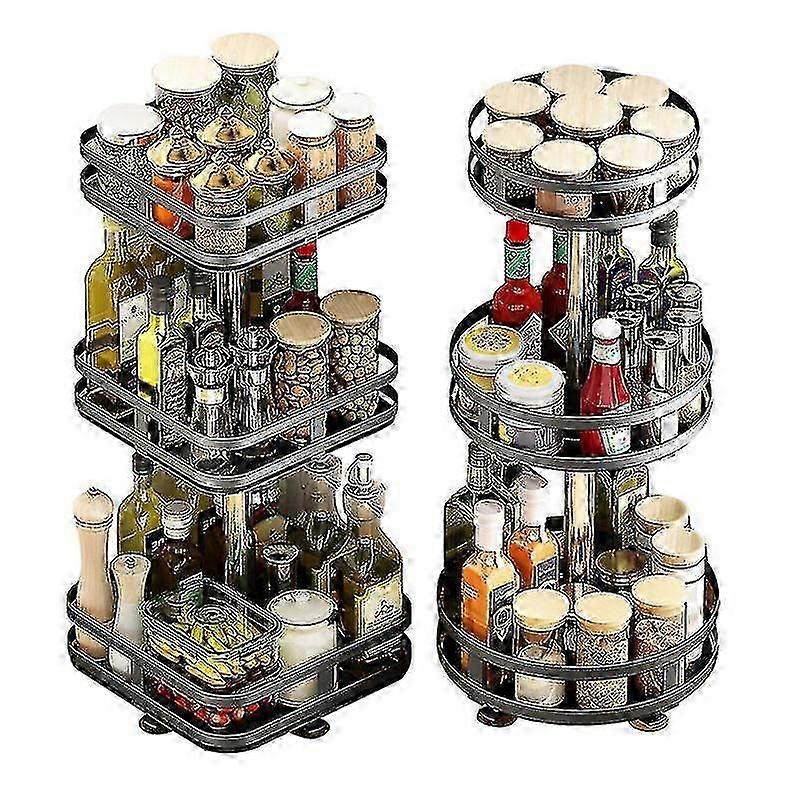 Rotatable Spice Rack Spice Container Rack Kitchen Accessories