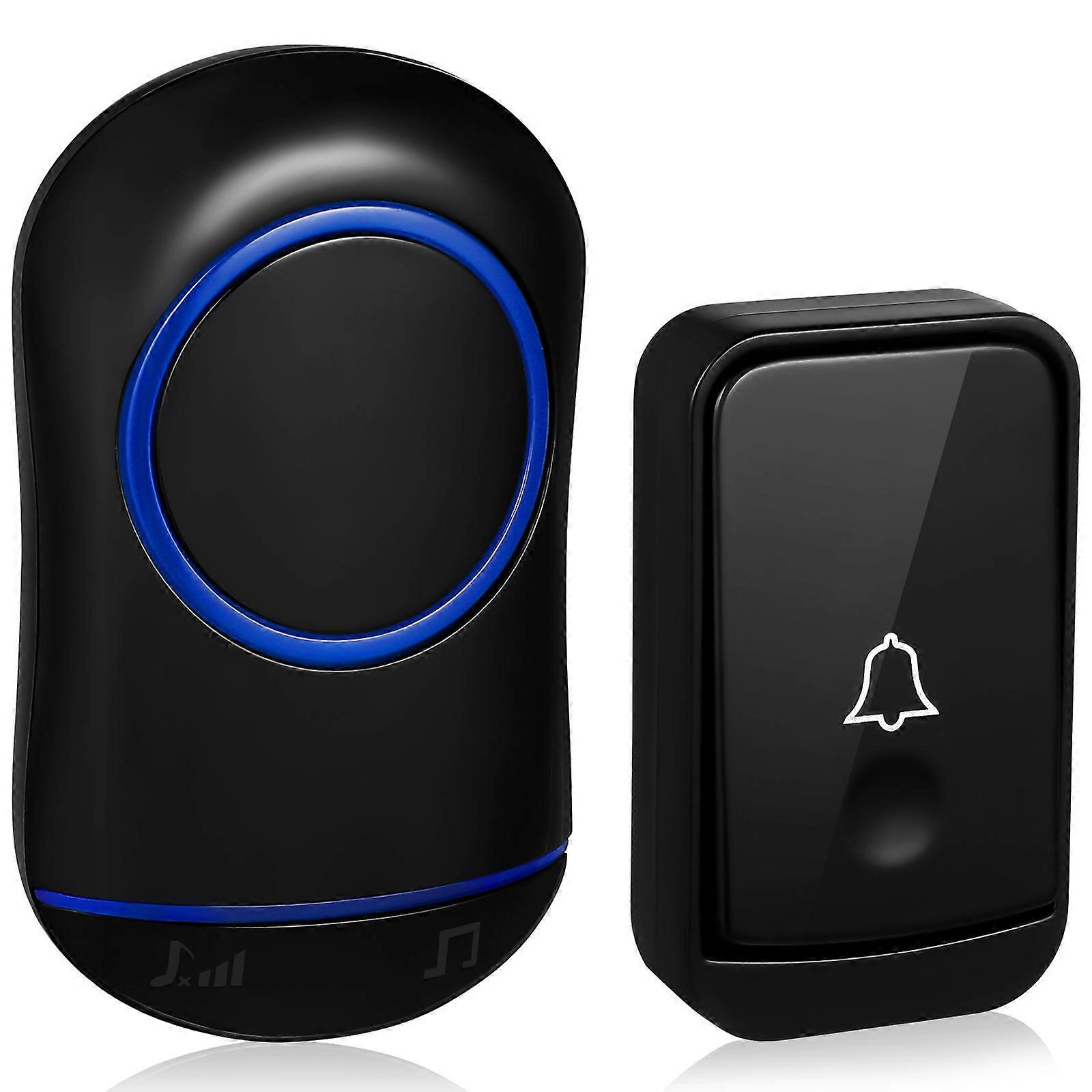 Wireless Doorbell for Home School Office Adjustable Volume Rainproof ABS Material 1Set